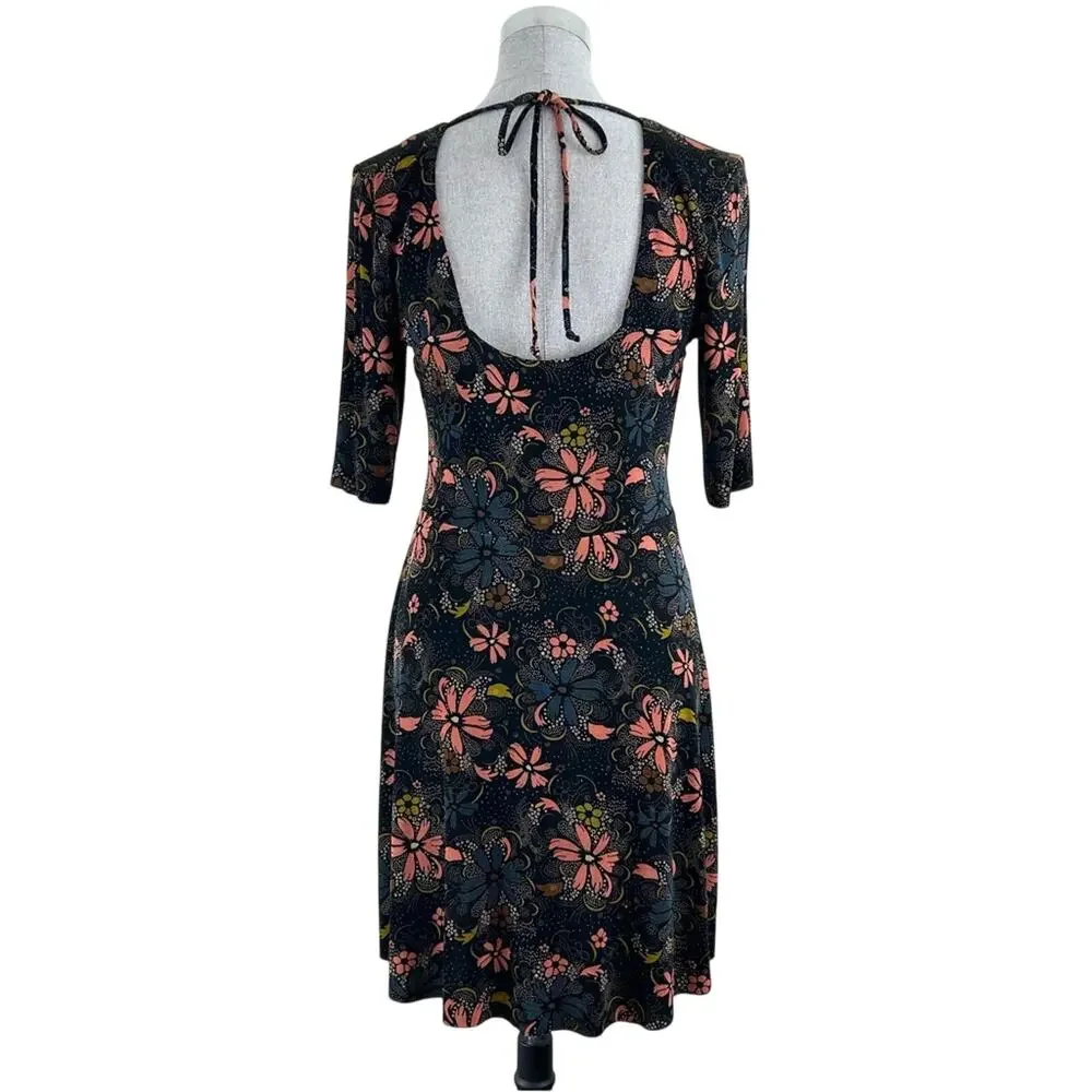 Free People Floral Black‎ and Pink Party Dress